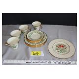 Lenox Holiday tea cups, saucers, plates