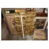 Gold framed items & foot stool