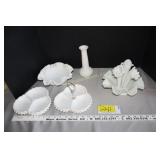 Vintage hobnail milkglass -some marked Fenton, etc