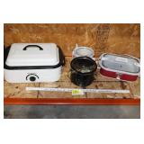Roaster & 3 crock pots