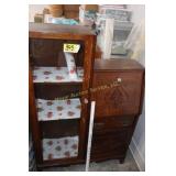 Secretary Desk with Glass Front and Storage