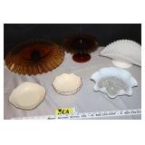 vintage glassware- Lenox, amber, Fenton