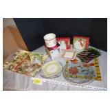 Christmas & misc platters, plates, warmers