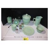 light green glassware / serving pieces