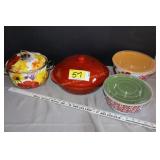 covered pots, bowls