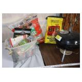 Charcoal grill, charcoal & grill items