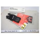 leather gloves - 2 pr lg, microphone