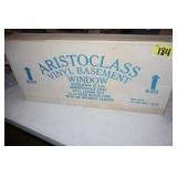 basement window - NIB white 32" x 15" w/screen