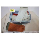 assortment of welding gloves