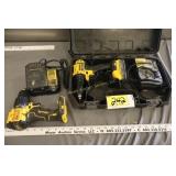 2 DeWalt 20V Drills, 2 batt., 2 chargers, 1 case