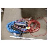 2 extension cords, shelf brackets