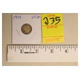 1914 Silver Dime UF20