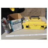 toolbox of wiring, zip ties, connectors, etc