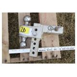 Adjustable height receiver hitch w/2 & 2 5/16 ball