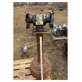 bench grinder on stand