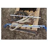 Pry bars, large hook,  tow strap, etc