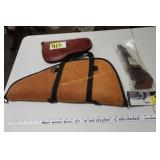 2 pistol cases & leather holster