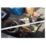 drill bits, hose clamps, bolts, battery terminals