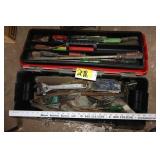 screwdrivers, crescent wrench, misc tools