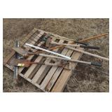 shovels, pitch forks, sledge hammers, squeegee