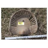Cast iron tractor seat, 3 post hole diggers