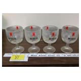 4 Michelob vintage glasses