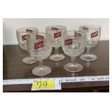 5 Schlitz vintage glasses