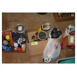 assorted garage fluids, paint, etc