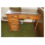 small desk with glass topper