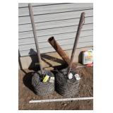 2 rolls Red Brand barbed wire & pounder