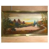 Cabin & Lake Framed picture