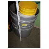 2 lick tubs, buckets, watering can