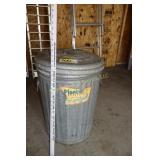 Galvanized garbage can with lid