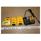 3 20V Batteries 1 charger