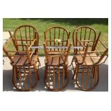 Wood Windsor Style farm House Chairs (6)