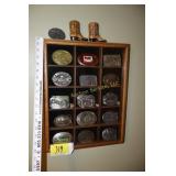 Belt Buckle Collection in Display Case