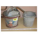Galvanized Mop Bucket and 2 Pails