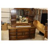 Dresser with Mirror and Matching Headboard