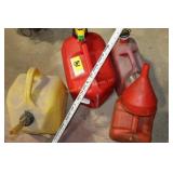 3 gas can & 1 full diesel can