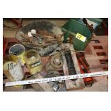 pipe wrenches, castors, hand drill, etc