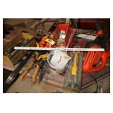 crow bar, hand tools, leaf blower