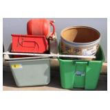 storage items, gas can, etc