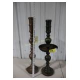 2 Brass Look Pedestals