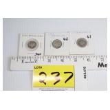 3 Mercury Dimes