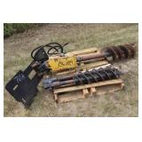 Skid loader Post Hole Auger w/ 3 Bits