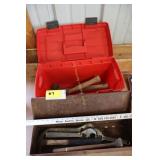 2 tool boxes hammers and wrenches