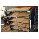 metal shelf 50in tall x 49in wide x 25.5 in deep