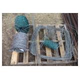 2 partial rolls of barbed wire and wire