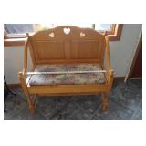 wooden bench w/ storage