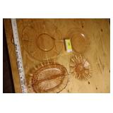 4 pink glassware